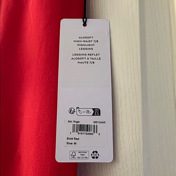 SUPER RARE!🦄 NWT ALO Yoga Alosoft High-Waist 7/8 Highlight Leggings M Bold Red - Picture 6 of 7